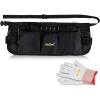 imageNEWISHTOOL Oxford Pocket Apron 13 Pockets Work Waist Tool Apron Duty Car Wrap Tools Bag for Film Application and Sign Making Adjustable Waist Strap Tools Pouch and Gloves for Adults