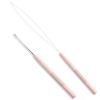 imageNEWISHTOOL Stainless Steel Hair Extension Tool Kit Loop Needle Pulling Hook and Threader Wire Beads Device for Hair Micro Links Hair Kit for Silicone Beads Feathers Hair Extension StylingPink