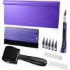 imageNEWISHTOOL Wallpaper Smoothing Tool for Applying Peel and Stick Contact Paper Vinyl Backsplash Tile Wallpapr Tools with Sponge Seam Roller Purple Smoother Felt Squeegee Precision Cutting Knife