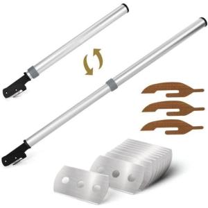 imageDual Blades Vinyl Cutter Two Cuts in One with 4 WidthSpacer Pins PTFE Coating Safety Film Cutting Knife for Vinyl Median Strip Cutting and Car Window Tinting 10 Spare Blades  5 Felts IncludedSinglebladeknife Set