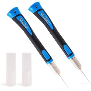 imageNEWISHTOOL 2 PCS Pin Pen Weeding Tool Ergonomic Grip Vinyl Weeding Tools Weeing Pen for Craft Vinyl Project Fine Point Weeding Pen for Removing Scrapbook Silhouette Cutting Quick Air Release PenBlue