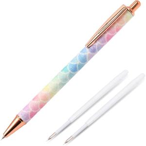 imageNEWISHTOOL 2 Pack Glitter Pin Pen Weeding Tool Air Relase Pen for Car Wrap Installation Vinyl Craft Adhesive Weeding and Removing Negative Pieces Shinny Sequins Weed Pens for VinylScales2 Refills