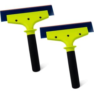 imageNEWISHTOOL 2 Pack Rubber Squeegee with Nylon Handle for Water Removal Glass Cleaning PPF Installing and Window Film Application 5Inch Blade with Long Handle8Inch Blade with Long Handle