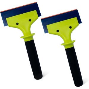 imageNEWISHTOOL 2 Pack Rubber Squeegee with Nylon Handle for Water Removal Glass Cleaning PPF Installing and Window Film Application 5Inch Blade with Long Handle5Inch Blade with Long Handle