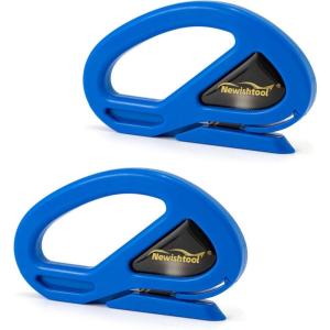 imageNEWISHTOOL 2 Pack Wrapping Paper Cutter Christmas Gift Wrap Cutter Wrapping Paper Cutter Sliding Knife Tool Holiday Gift Wrap Cutting Tool Snitty Safety Cutter with Concealed BladeBlue