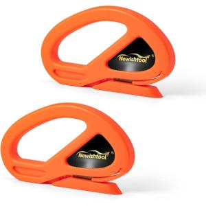 imageNEWISHTOOL 2 Pack Wrapping Paper Cutter Christmas Gift Wrap Cutter Wrapping Paper Cutter Sliding Knife Tool Holiday Gift Wrap Cutting Tool Snitty Safety Cutter with Concealed BladeOrange