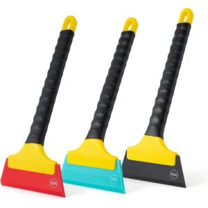 imageNEWISHTOOL 3 PCS TPU Rubber Squeegee with Different Hardness Blade All Purpose Window Cleaner Tool Snow Scraper Tool Car Squeegfee Vinyl Wrap Tool Window Tint Squeegee Water Remover