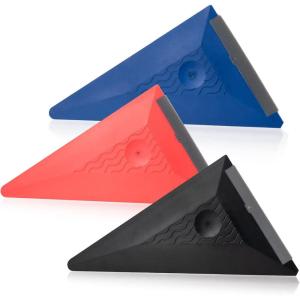 imageNEWISHTOOL 3 PCS Window Tint Triangle Squeegee with Silicone Edge Different Hardness Corner Squeegee for Car Vinyl Wrap PPF Installation Multi Edge Contour Scraper Tint Tools