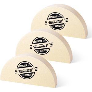 imageNEWISHTOOL 3 PCS Wool Felt Squeegee Window Tint Tools 1 Inch Thick Scratch Free Soft Woolen Squeegee for Vinyl Wrap Glass Tint Film Car Wrapping PPF Installation HalfMoon ShapedHalfMoon Shaped