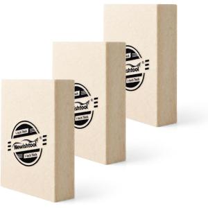 imageNEWISHTOOL 3 PCS Wool Felt Squeegee Window Tint Tools 1 Inch Thick Scratch Free Soft Woolen Squeegee for Vinyl Wrap Glass Tint Film Car Wrapping PPF Installation HalfMoon ShapedRectangular Shaped