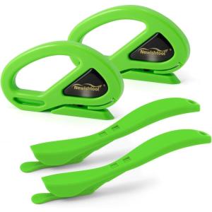 imageNEWISHTOOL 4 Pack Blue Wrap Cutter Wrapping Paper Cutter Safety Knife for Cutting Wrap Papers Craft Paper 2 Types Sliding Cut Tool Paper Slitter KnifeGreen