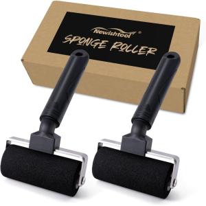 imageNEWISHTOOL 4Inch Sponge Seam Roller Rivet Roller for Vinyl Wrap 2 Pack Foam Roller Car Wrapping Applicator Tools for Rolling Over Rough Textured Uneven Surfaces Scratch Free Film Roll Tools