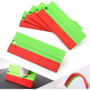 imageNEWISHTOOL 5 Inch Big Buffer Felt Squeegee for Vinyl Sensitive Materials Tinting Film Wrap Application Wallpaper Smoothing Sticker Decals Installation 5 PCS ScratchFree Soft Plastic Card Scraper Tool