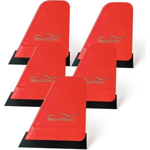 imageNEWISHTOOL 5 PCS Small Squeegee for Vinyl Window Tint Squeegee Mini Handy Scraper Tool for Window Mirror Water Removal Angled Bevel Edge Silicone Blade Side Wiper Swiper for Glass Tint Film Install