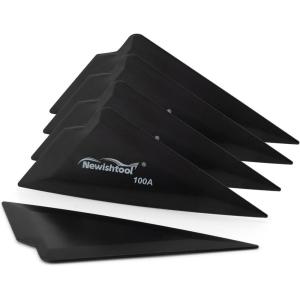imageNEWISHTOOL 5Pack Window Tint Tools Triangle Squeegee 100A Hardness Black Corner Tool With MultiEdge for PPF Car Wrapping Film ApplicationBlack100a