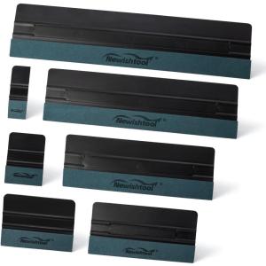 imageNEWISHTOOL 7 In 1 Vinyl Squeegee Tool Different Sizes Plastic Scraper Cards with Micro Fiber Suede Felt Edge Felt Squeegee Set for Wallpaper Smoothing Car Wrapping Window Tinting and PPF Installing7 Pcsblack