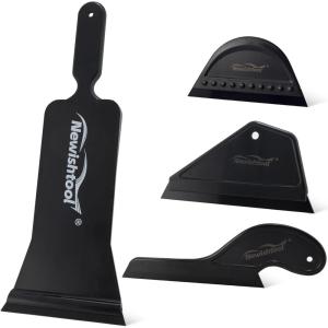imageNEWISHTOOL Bulldozer Squeegee Kit Tint Tools Long Handle Rubber Squeegee for FrontBack Rear Window Film Application Pack of 3 Different Durometer Blade Replaceable Auto Flat Glass Tint Squeegee4 IN 1 Squeegee Set