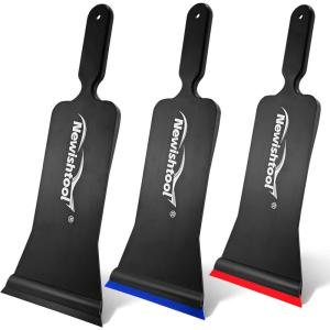 imageNEWISHTOOL Bulldozer Squeegee Kit Tint Tools Long Handle Rubber Squeegee for FrontBack Rear Window Film Application Pack of 3 Different Durometer Blade Replaceable Auto Flat Glass Tint Squeegee3 pcs Squeegee