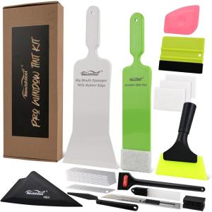 imageNEWISHTOOL Car Tint Kit Window Tinting Tools for WindshieldRear Glass Film Install and Clean  Includes Bulldozer Squeegee Felt Squeegee Window Scraper Small PPF Utility Knife Vinyl Wrap Cutter