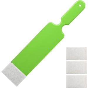 imageNEWISHTOOL Long Reach Auto Bulldozer Squeegee Mini Paddle Scrubber for Window Tint Film Installing and Vehicle WindshieldRear Window Glass Cleaning 1 PC Bulldozer Tint Tool and 3 PCS Scrub PadsGreen