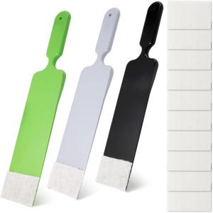 imageNEWISHTOOL Long Reach Auto Bulldozer Squeegee Mini Paddle Scrubber for Window Tint Film Installing and Vehicle WindshieldRear Window Glass Cleaning 1 PC Bulldozer Tint Tool and 3 PCS Scrub PadsAll3colors