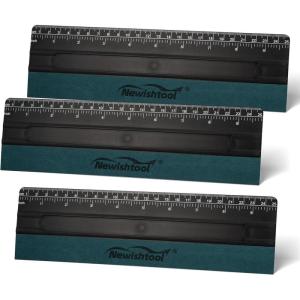 imageNEWISHTOOL Vinyl Wrap Squeegee for Vinyl Big Size Wallpaper Smoothing Squeegee 3 Pack 25CM Decals Squeegee with Ruler ampamp Micro Suede Felt Edge for Sign Making Graphic Window Tint Film ApplicationBlack