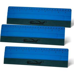 imageNEWISHTOOL Vinyl Wrap Squeegee for Vinyl Big Size Wallpaper Smoothing Squeegee 3 Pack 25CM Decals Squeegee with Ruler ampamp Micro Suede Felt Edge for Sign Making Graphic Window Tint Film ApplicationBlue