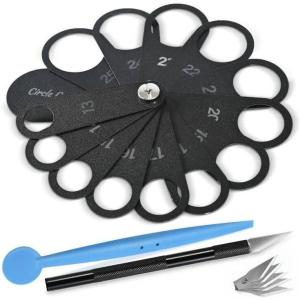 imageNEWISHTOOL Vinyl Wrap Tool Kit with 1325mm Circle Template for Parking Sensor Cut Precision Craft Cutter and Spare Razor Blade Round Head Micro Squeegee Car Wrapping Tool for PPF InstallingVinyl Wrap Tool Kit