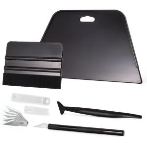 imageNEWISHTOOL Wallpaper Smoothing Tools Wallpaper Tool Kit with Wallpaper Paste Brush Smoother Squeegee Felt Squeegee ampamp Paper Cutter for Peel and Stick Contact Paper Wallcovering Vinyl BacksplashSet01