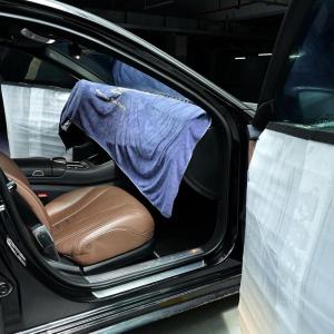 imageNEWISHTOOL Window Tint Kit Includes 4 Pcs Car Door Panel Cover and 1 PC Car Dash Cover Towel with Soak Rope for Window Film Installing Waterproof Tinting Kit for Automotive Glass Tinting Cleaning