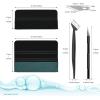 imageNEWISHTOOL Car Window Tint Tools Vinyl Wrap Kit Includes Rubber Squeegee Microfiber Felt Squeegee Fabric Felt Squeegee Micro Squeegee and Film Cutting Trimming Knife Set