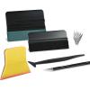 imageNEWISHTOOL Car Window Tint Tools Vinyl Wrap Kit Includes Rubber Squeegee Microfiber Felt Squeegee Fabric Felt Squeegee Micro Squeegee and Film Cutting Trimming Knife Set