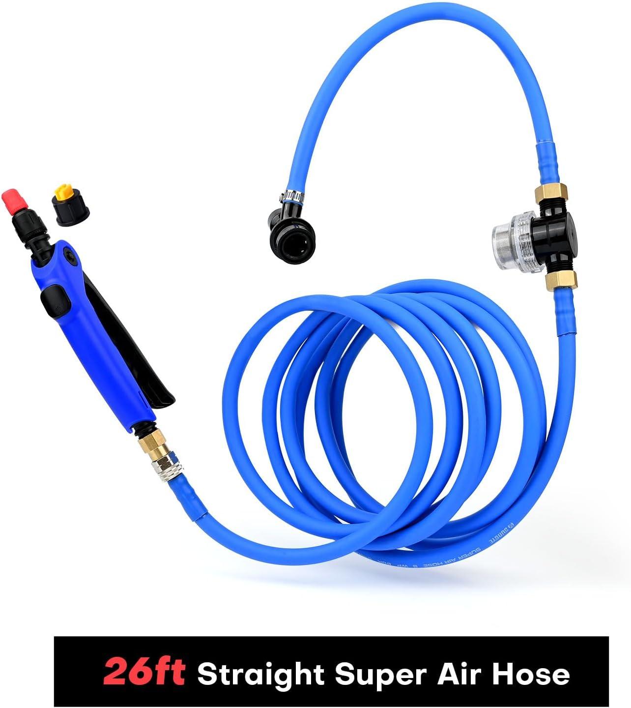 imageNEWISHTOOL Tint Keg Sprayer with 50 Mesh Micro Filter Ball Lock Quick Connect 13Ft4M Hose for Window Tinting PPF Installation Auto Detailing Car Cleaning and Garden Watering8 Meters