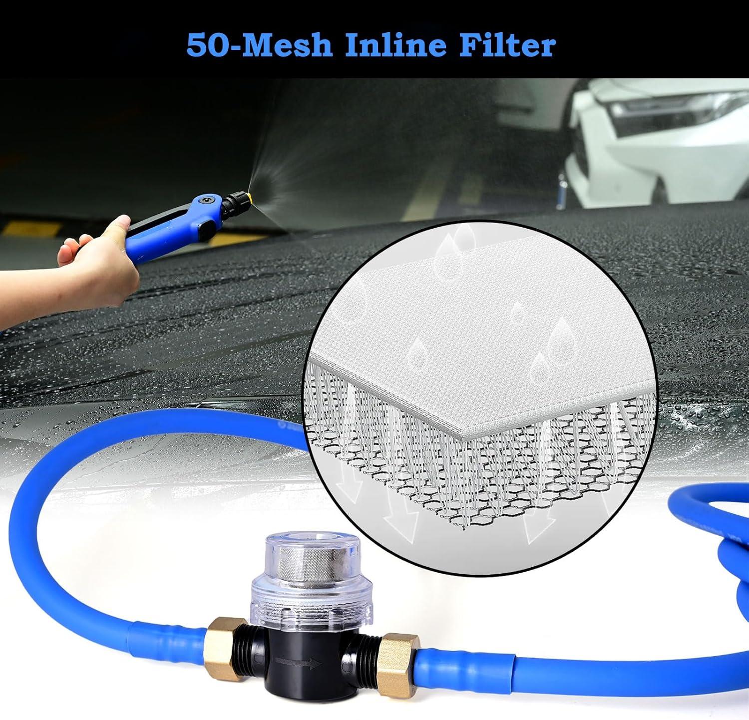 imageNEWISHTOOL Tint Keg Sprayer with 50 Mesh Micro Filter Ball Lock Quick Connect 13Ft4M Hose for Window Tinting PPF Installation Auto Detailing Car Cleaning and Garden Watering4 Meters