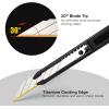 imageNEWISHTOOL 3 Pack Box Cutter Retracable Utility Knife 9mm Wide SnapOff Blades Titanium Coating Edge Craft Knives with Extra Blades for Office Cutting Box Wrapping Carboard Extended Razor Knife