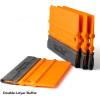imageNEWISHTOOL Stitched Buffer Felt Vinyl Wrap Squeegee 4Pack Squeegee for Vinyl with Double Layer Sewing Felt ScratchFress Gliding Card Scraper Wrap Tool for Window Tint Wet PPF Application