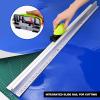 imageNEWISHTOOL Professional Aluminum Safety Ruler and Cutter Mouse Precise Scales Ruler with Hand Guard Edge and NonSlip Base Sturdy Ruler for Accurate Cutting amp Crafting Office Use Silver 24 InchSilver