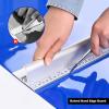 imageNEWISHTOOL Professional Aluminum Safety Ruler and Cutter Mouse Precise Scales Ruler with Hand Guard Edge and NonSlip Base Sturdy Ruler for Accurate Cutting amp Crafting Office Use Silver 24 InchSilver