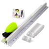 imageNEWISHTOOL Professional Aluminum Safety Ruler and Cutter Mouse Precise Scales Ruler with Hand Guard Edge and NonSlip Base Sturdy Ruler for Accurate Cutting amp Crafting Office Use Silver 24 InchSilver